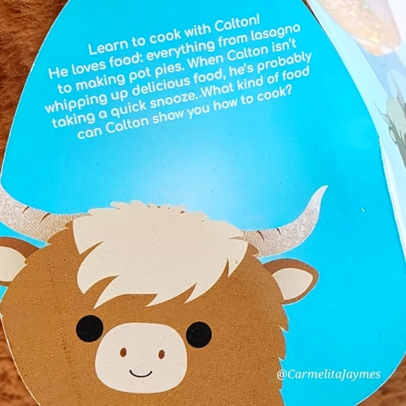 CALTON 🐂 Brown Fuzzy Highland Cow Original Squishmallow By Kellytoy ☆ NWT ☆ - Picture 4 of 9